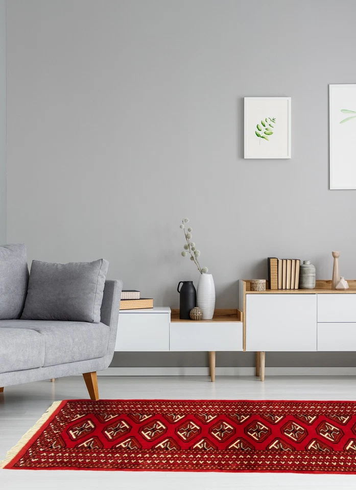 2'0" x 6'3" Traditional Vintage Hand Knotted Area Rug Oriental Wool Carpet - Image 2 of 4