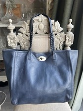 Mulberry Dorset Tote Shoulder Bag, Leather Bag With Wallet Attached, Petrol Blue