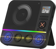 CD Player Bluetooth, Desktop Rechargeable CD Player with Speakers Vertical Por