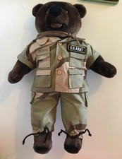 1989 Bear Forces Of America U.S.ArmyCamo 20" Teddy Bear Used Y