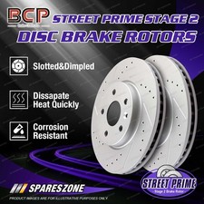 Front BCP Slotted & Dimpled Disc Brake Rotors for Nissan 370Z Z34 2/09 - on