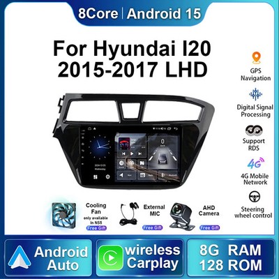 For HYUNDAI i20 LHD 2015-2017 Android Auto Car Radio Multimedia GPS Navi Carplay