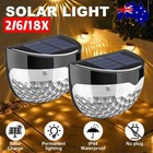 2-18pcs Outdoor Solar Powered LED Wall Lights Door Fence Lights Garden Lamps