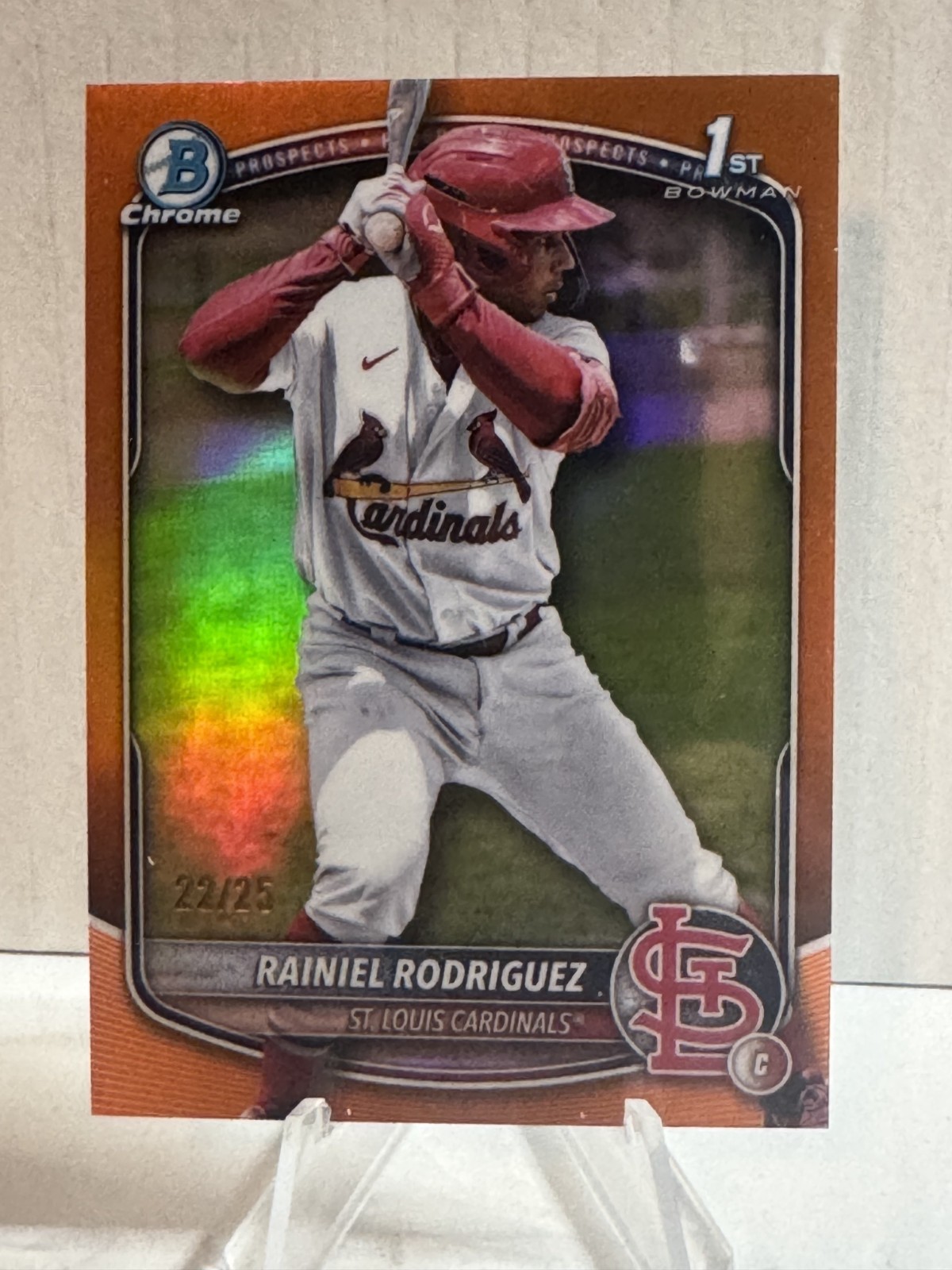 2025 Bowman Chrome Rainiel Rodriguez 1st Bowman True Orange /25