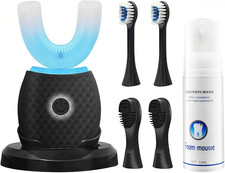 Smart U-Shaped Ultrasonic Toothbrush for Adults: 360  Full Mouth Cleaning with A