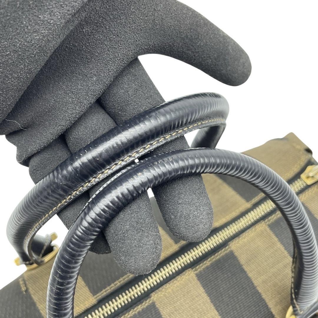 FENDI Hand Shoulder Bag Tote Purse 2way Pecan Canvas Leather Black Authentic thumbnail 6