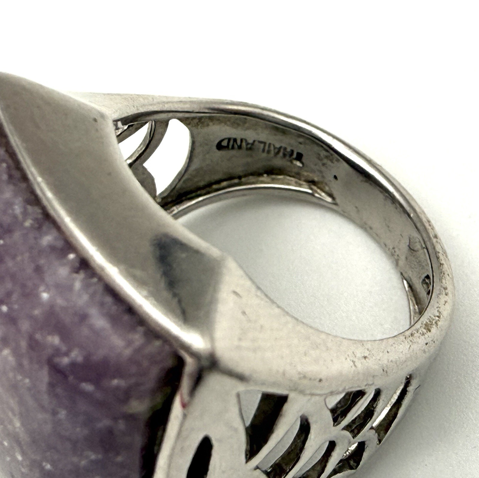 Sterling Silver Lepidolite Ring Large Statement S… - image 19