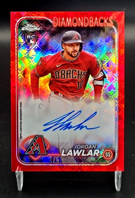 2024 Topps Chrome Logofractor Jordan Lawlar Red Auto /5 RC Rookie SP SSP