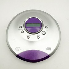 Durabrand CD-565 Portable CD Player Programmable Purple Note Earphone Jack