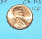 1958           LINCOLN WHEAT CENT   CHOICE RED UNCIRCULATED  #5