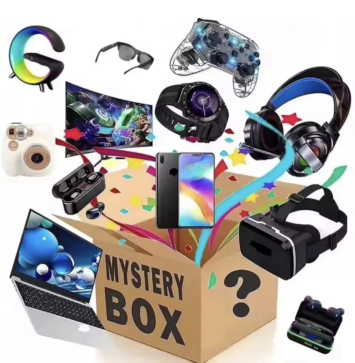 Huge Electronics Mystery Box 10-20 Tech Items Gadgets Accessories