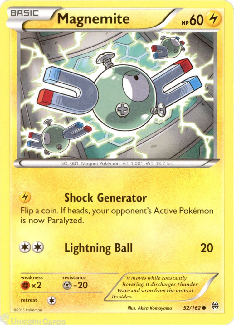 Magnemite 52/162 : Common Mint/Near Mint Pokemon Card : XY08: BREAKthrough