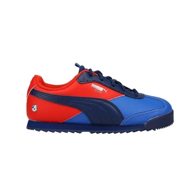 PUMA Bmw M Motorsport Roma Via Lace Up Youth Boys Blue, Red Sneakers Casual Sho