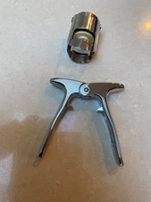 Vintage "Champagne Key"  Bottle Opener Made in Italy w/ Champagne Stopper chrome