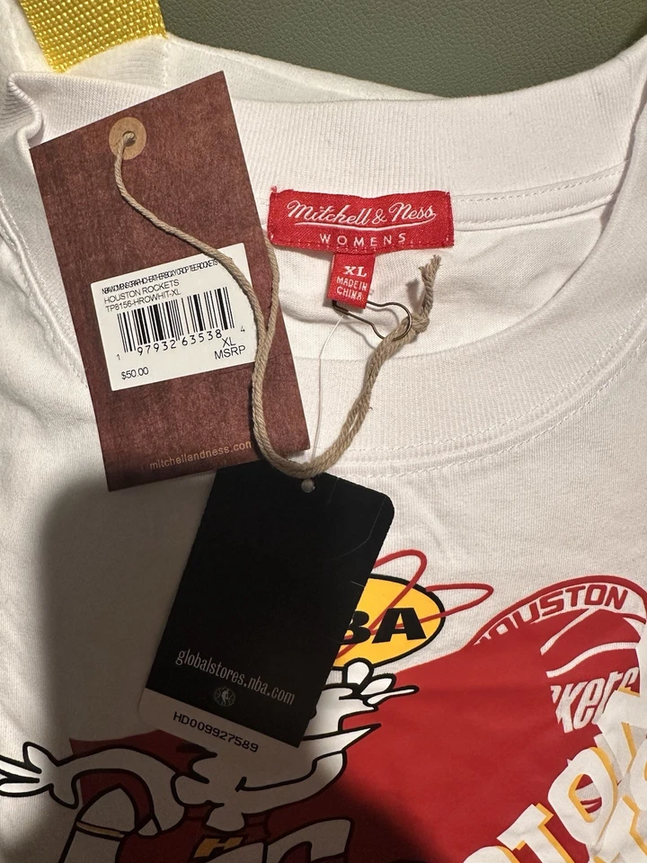 Camiseta Mitchell & Ness Mujer NBA BOXY CROP HOUSTON ROCKETS Blanca Talla XL NUEVA CON ETIQUETAS Foto 4 de 4