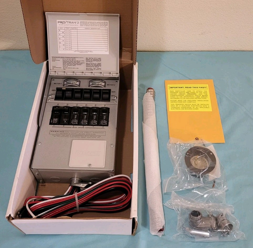 Reliance Controls • 306A Manual Transfer Switch • 30A 240V 7500W 6Circuit • New!