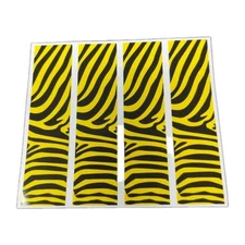 12 Pack 4" Arrow Wraps: Yellow & Black Zebra Print: Vinyl Stickers: 1" Wide