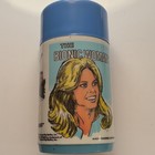 Aladdin The Bionic Woman Plastic Thermos 8 oz Blue Lid Stopper No. 33 Cup 112 — photo 1