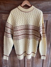 VINTAGE Lord Jeff Sweater Grandpa XLarge Yellow Cable Knit Mock Neck Pullover