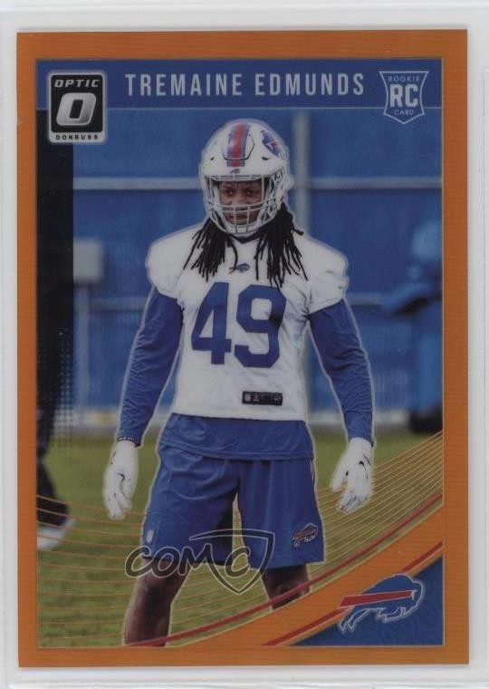 2018 Donruss Optic Rookies Orange Prizm /199 Tremaine Edmunds #107 Rookie RC rp9