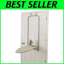 Compact Over The Door Ironing Board with Iron Holder