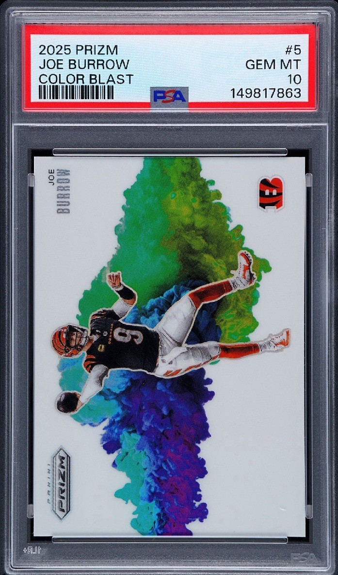 2025 Panini Prizm JOE BURROW Color Blast Case Hit SSP PSA 10 LOW POP