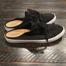 St. John's Bay SJB Boating Women's Black Canvas Open-Back Comfort Sneakers 10M