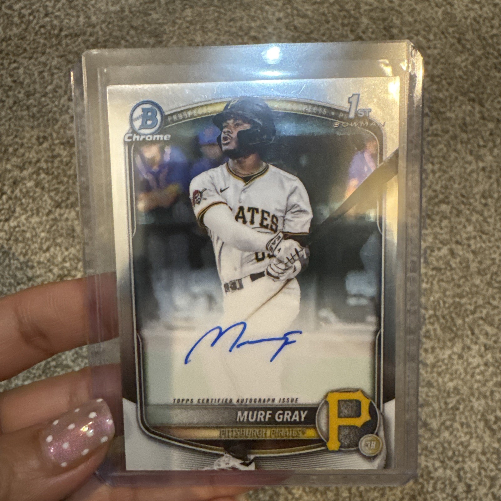 2025 Bowman Draft Chrome 1st Murf Gray Autograph Pittsburgh Pirates CPA-MG
