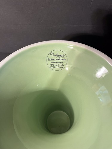 Earthenware Boulangerie by Over and Back Cake Stand Green Hobnails Ruffled CHIC - Picture 10 of 12