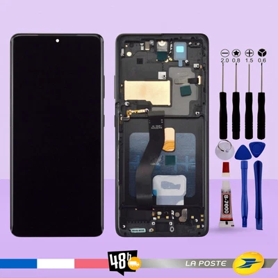 KOMI Ecran Pour Samsung galaxy S21 Ultra G998B/DS G998U/W Châssis Noir Empreinte