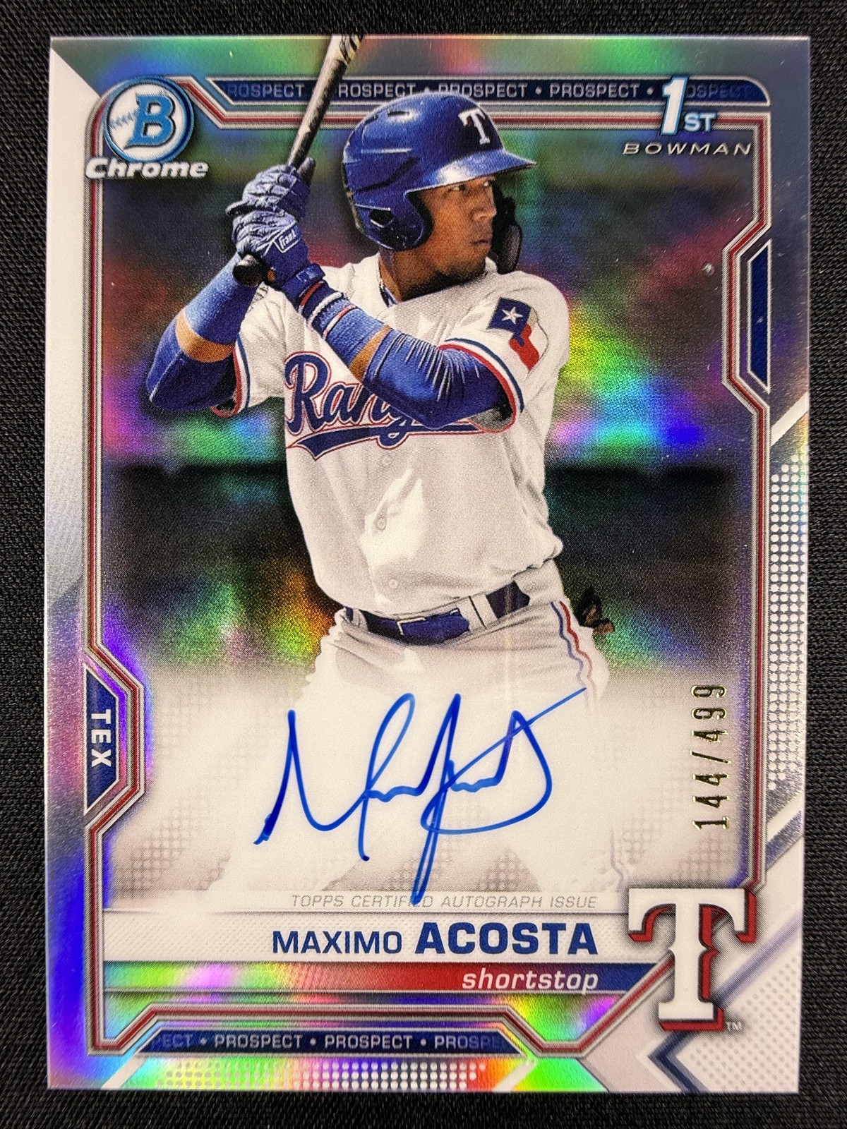 2021 Bowman #CPA-MA Maximo Acosta Chrome 1st Autograph Refractor /499