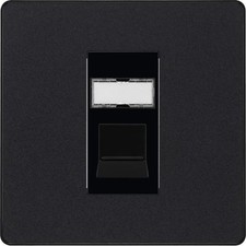 Image of BG Evolve Matt Black Screwless Switches & Sockets Black Inserts Full Range