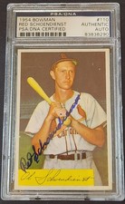 AL RED SCHOENDIENST #110 1954 Bowman Baseball PSA/DNA AUTO AUTHENTIC CARDINALS