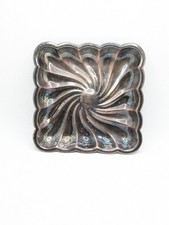 Vtg Silver Plate Swirl Pattern Candy Trinket Dish 5.75" Square