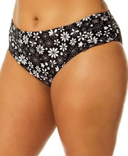 Salt  Cove Plus Size Coastal Fleurs Bikini Swim Bottoms, Size 1X