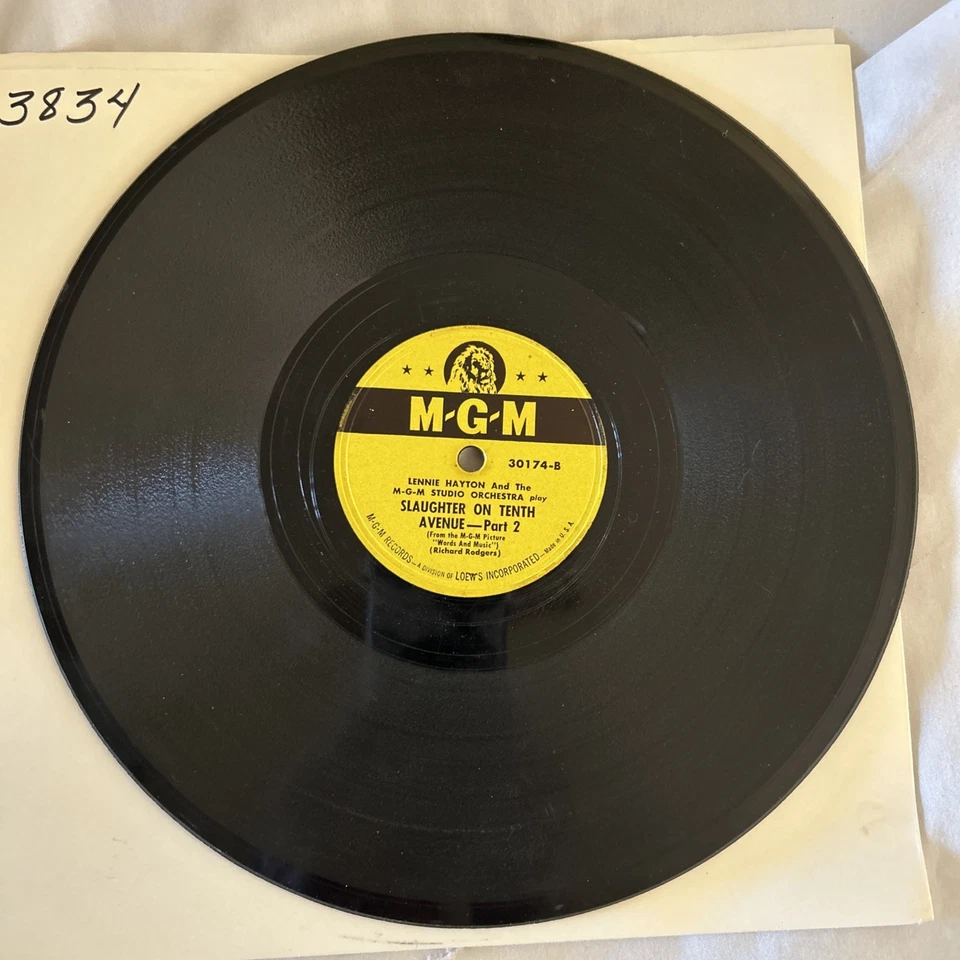 Lennie Hayton Slaughter On Tenth Avenue Part 1 & 2 1949 Shellac 10" 78 RPM - Image 4 of 4