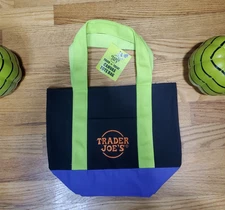 Trader Joe's Mini Halloween Canvas Tote Bag Black/Green/Purple🟣⚫🟢 2025 ~ New