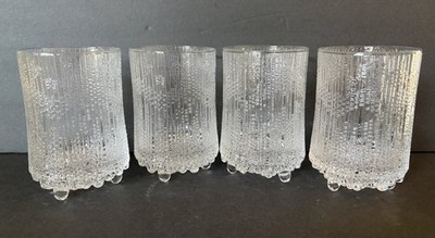 4 Ultima Thule Iittala Tapio Wirkkla Highball Glasses 4 5/8  Clear Melting Ice