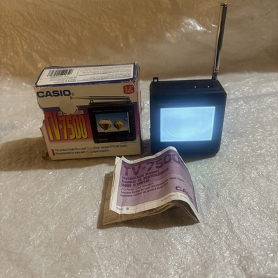 #ad Casio TV 7500 Portable Color LCD TV w Box Vintage Mini Television $74.99
