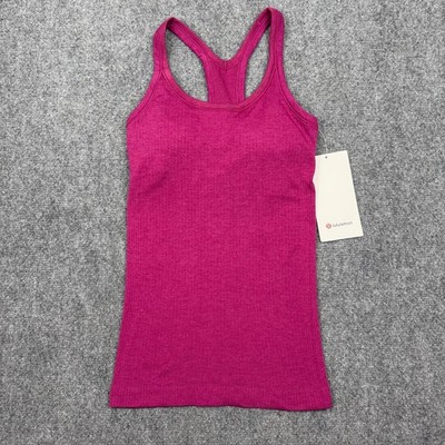 NWT Lululemon Ebb To Street Tank Top Womens 2 Pink Fuchsia Yoga Athletic Active
