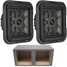 Kicker Car Audio L7 12" 1200W Subwoofers 46L7T122 and Sealed Enclosure Sub Box