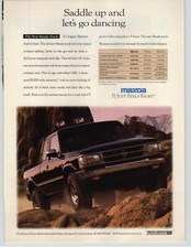 1993 Black Mazda B2000 Pick Up Truck Mountain Road Photo Vintage Car Print Ad