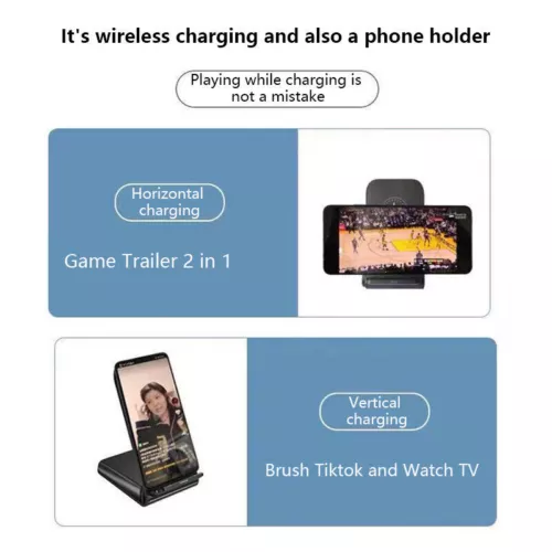 Wireless Fast Charger Charging Pad Stand Dock For Samsung Galaxy iPhone Phone - Picture 5 of 14