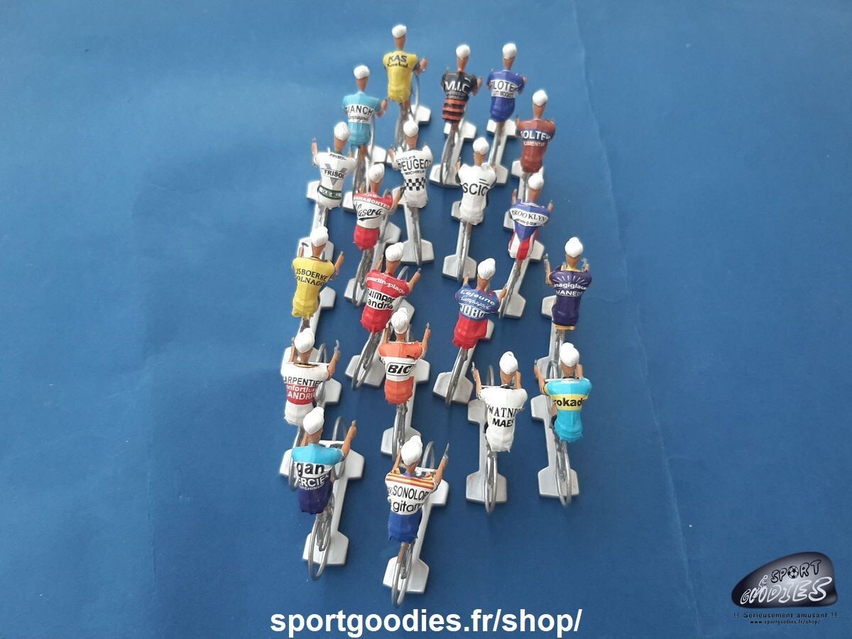 Figurines Cyclistes Cofalu - Tour De France 1974 - Collection Complète 14 Pièces - Peintes Main
