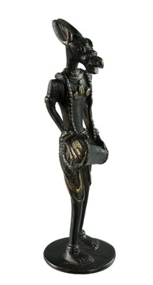 Figürchen Zoomorph Hufeisen Musiker - Art Tribal Bastar -dhokra Indien - 7094