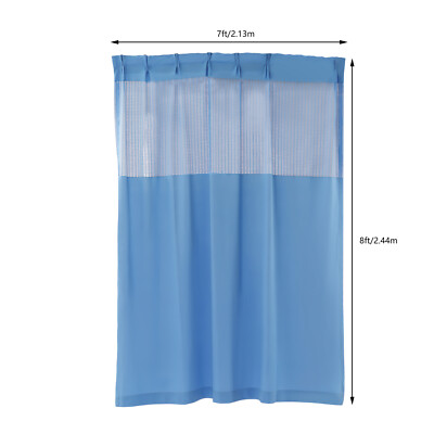 Polyester Zig Zag Curtain (7*8ft, Blue) with Flat Hooks for