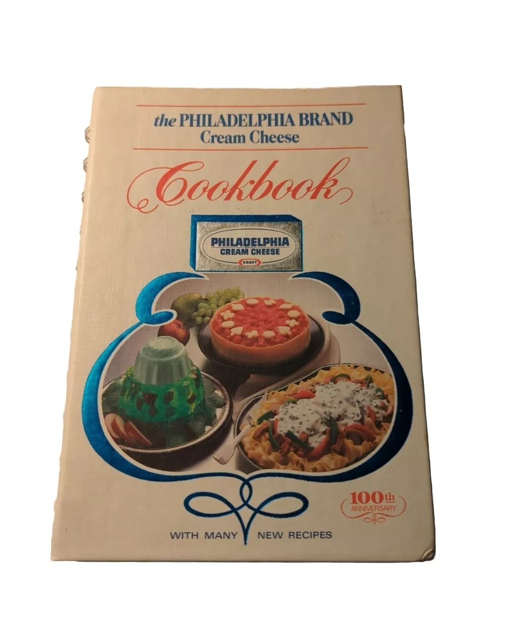 Libro de cocina de queso crema vintage de la marca Philadelphia 100 aniversario Kraft