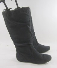 new Black Slouch Round Toe Knee Boots WOMEN  Size 6.5