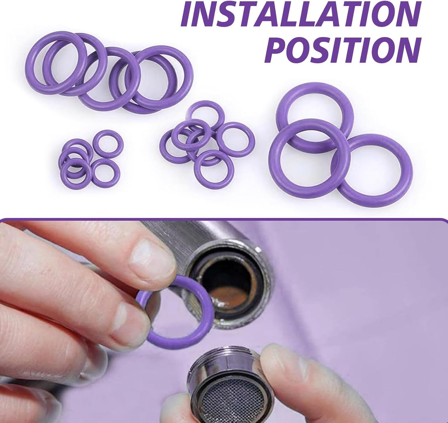 270x Rubber Seal O-Ring Washer Assortment Kit For Hydraulics Air Gas Oil Purple