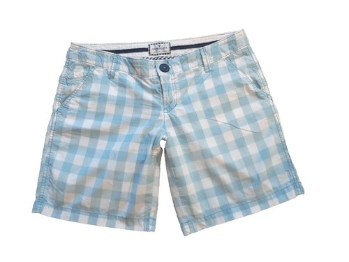 Short maman en denim à taille froncée